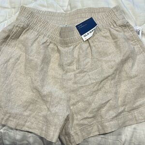 3.5 inch inseam linen blend shorts